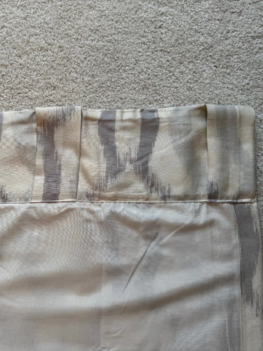 West Elm Ikat Links Silk Collection Curtain (2 Panels), Platinum - A